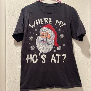 Black Santa Graphic T-Shirt size small/medium.